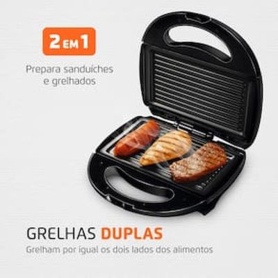 Sanduicheira Fast Grill e Sandwich Mondial S-12 750W - Preta Preto / 110