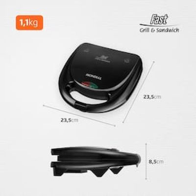 Sanduicheira Fast Grill e Sandwich Mondial S-12 750W - Preta Preto / 110