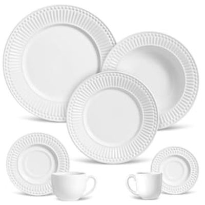 Aparelho de Jantar Porto Brasil Roma Ravenna Branco 61091 - 42 Peças