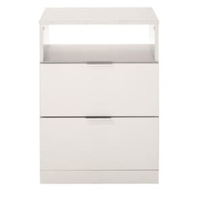 Mesa de Cabeceira Bartira Versatti com 2 Gavetas Branco