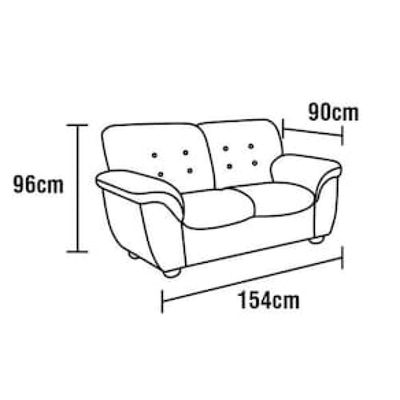 Sofá de 2 Lugares Linoforte Bélgica com 154 cm de Largura e Revestido em Tecido Suede Cinza