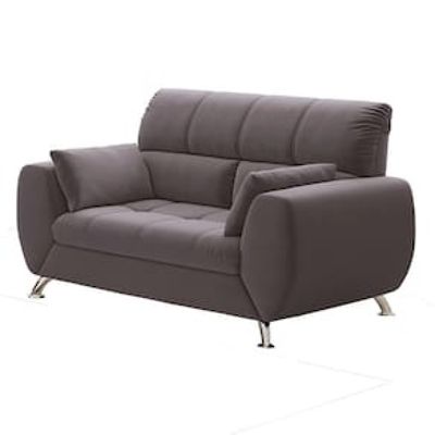 Sofá de 2 Lugares Linoforte Bélgica com 154 cm de Largura e Revestido em Tecido Suede Cinza