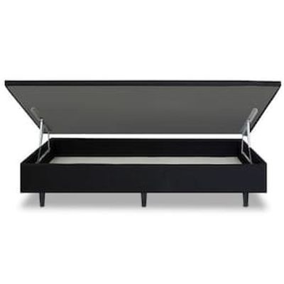 Base Box para Colchão de Solteiro MGA Lift Cotton com Baú e Pistão à Gás - 39x88x188cm Preto