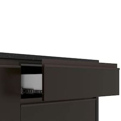 Bancada Bartira Gourmet com 2 Portas, 4 Gavetas e 1 Prateleira - 180,6cm de largura Preto