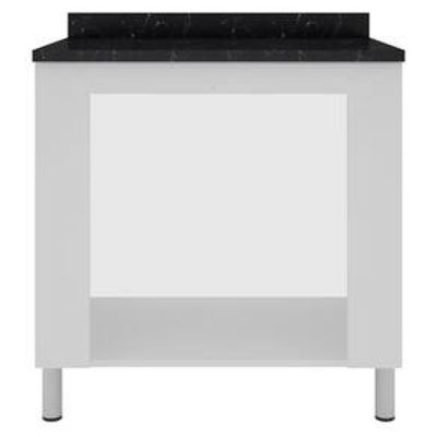 Cozinha Compacta Bartira Rubi com 2 Portas, 5 Gavetas e 1 Prateleira - 280,3cm de largura Branco