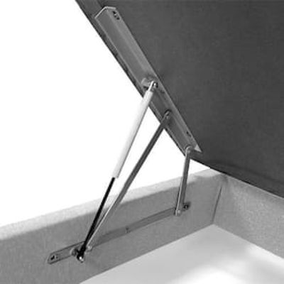 Base Box para Colchão de Casal MGA Lift Cotton com Baú e Pistão à Gás - 39x138x188cm Cinza