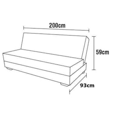 Sofá-cama Matrix Donna em Veludo com 200cm de Largura Bege