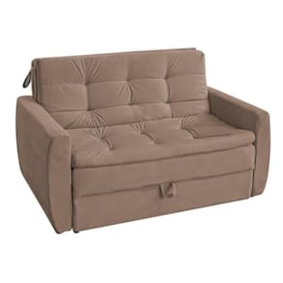 Sofá-cama Matrix Taylor em Tecido Veludo Bege