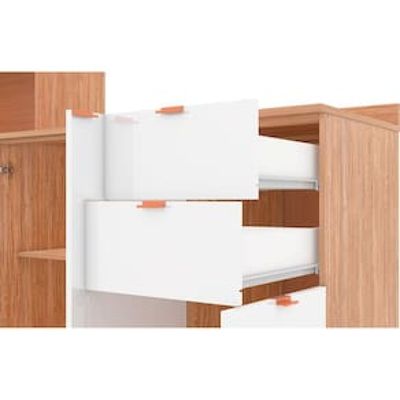 Cozinha Completa Bartira Joy com 11 Portas, 2 Gavetas, 5 Prateleiras e Nicho para Micro-ondas - 244,5cm de largura Branco