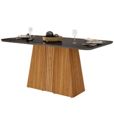 Mesa de Jantar DJ Móveis Raquel - 80,6 x 170 x 90cm Preto
