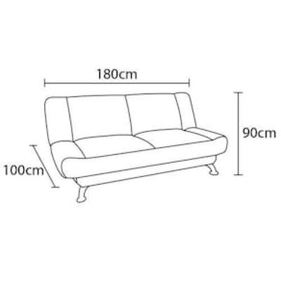 Sofá-cama Matrix Leone em Tecido Veludo Plush 180cm de Largura Azul Marinho