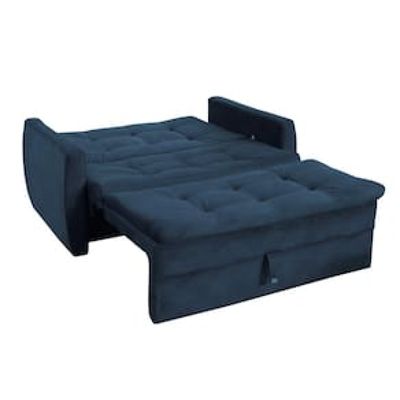 Sofá-cama Matrix Taylor em Tecido Veludo Azul Marinho