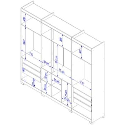 Guarda-Roupa Casal Bartira Diplomata com 255,6cm de Largura, 7 Portas e 6 Gavetas Marrom