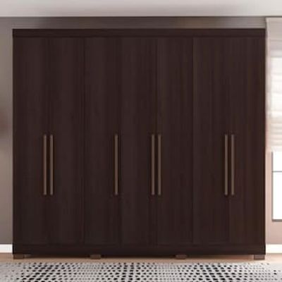 Guarda-Roupa Casal Bartira Diplomata com 255,6cm de Largura, 7 Portas e 6 Gavetas Marrom