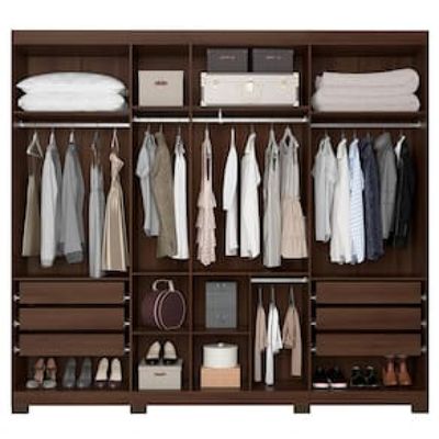 Guarda-Roupa Casal Bartira Diplomata com 255,6cm de Largura, 7 Portas e 6 Gavetas Marrom