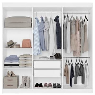 Guarda-Roupa Casal Bartira Ville com 6 Portas e 2 Gavetas Branco