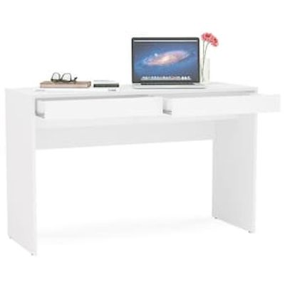 Mesa para Computador ou Escritório Politorno Lindóia com 2 Gavetas Branco
