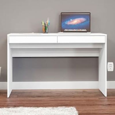 Mesa para Computador ou Escritório Politorno Lindóia com 2 Gavetas Branco