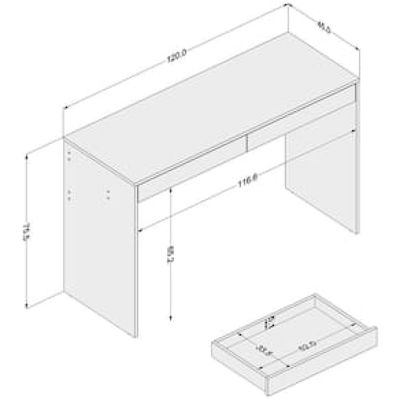 Mesa para Computador ou Escritório Politorno Lindóia com 2 Gavetas Branco
