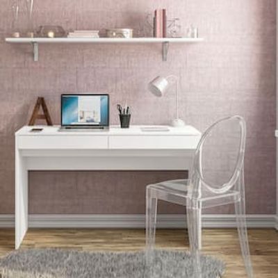 Mesa para Computador ou Escritório Politorno Lindóia com 2 Gavetas Branco