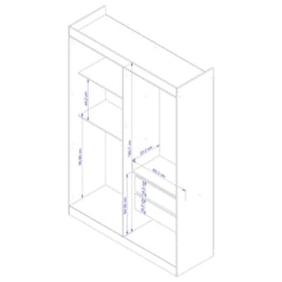 Guarda-Roupa Bartira Ville com 4 Portas, 2 Gavetas e 2 Prateleiras - 134cm de largura Marrom