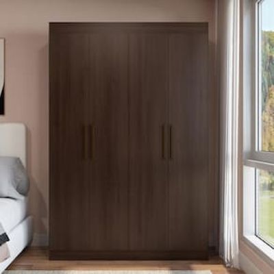 Guarda-Roupa Bartira Ville com 4 Portas, 2 Gavetas e 2 Prateleiras - 134cm de largura Marrom