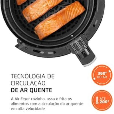 Fritadeira Elétrica Sem Óleo Air Fryer Mondial AF-30 Family Inox IV 3,5l  Preta Preto / 110