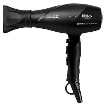 Secador de Cabelos Philco PSC3050 com Íon Tourmaline Motor AC Profissional Preto – 2000W Preto / 110