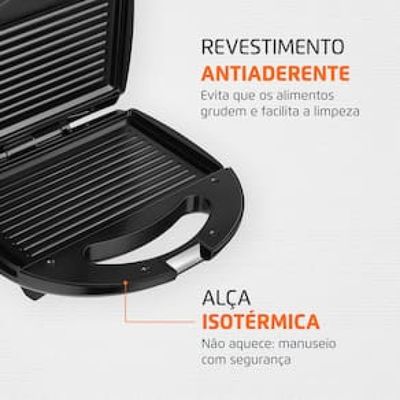 Sanduicheira Fast Grill e Sandwich Mondial S-12 750W - Preta Preto / 110
