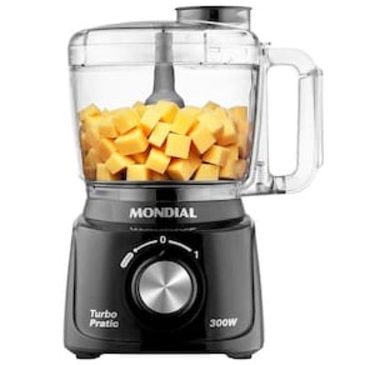 Mini Processador de Alimentos Mondial Turbo Pratic MP-16 300W - Preto Preto / 220