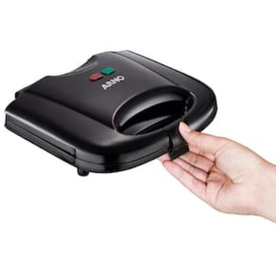 Sanduicheira Arno SACB Compacta com Placas Antiaderente - Preto Preto / 110