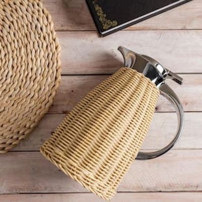 Garrafa Térmica Wolff com Rattan Bege - 1,5L