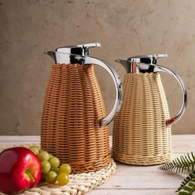 Garrafa Térmica Wolff com Rattan Bege - 1,5L