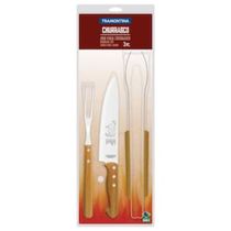 Conjunto para Churrasco Tramontina Dynamic em Aço Inox e Madeira – 3 Peças