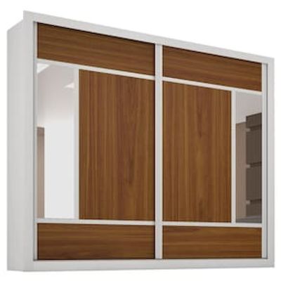 Guarda-Roupa Casal Europa Triunfo Flex com Espelho, 2 Portas de Correr e 6 Gavetas Branco
