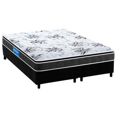Cama Box King: Colchão Espuma D33 Probel Guarda Costas Premium Extra Firme + Base Black(193X203)