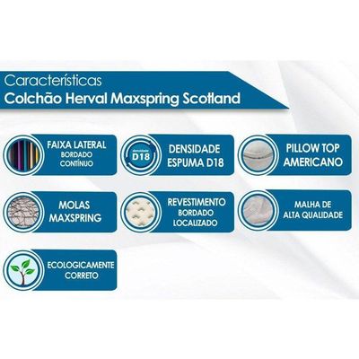 Cama Box Solteiro: Colchão Molas Herval Maxspring Scotland + Base Crc Suede Clean(88X188)