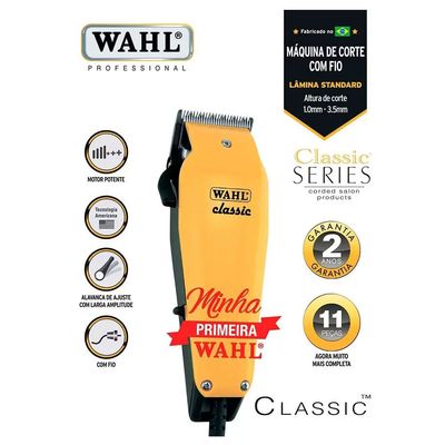 Máquina De Cortar Cabelo Classic com 6 Pentes de Corte Wahl Amarelo / 110V