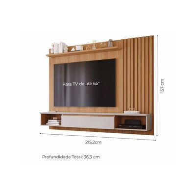 Painel p/ TV Casal Bahamas até 65 Polegadas c/ 1 Porta e 2 Nichos Nature/Off White - Permóbili