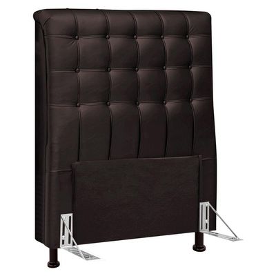 Cabeceira Cama Box Solteiro Ciara 90cm Botonê Com Frame Suede Marrom