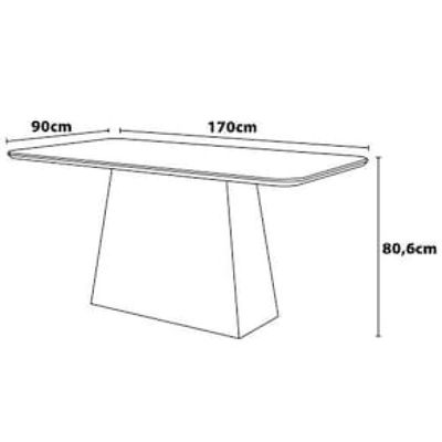 Mesa de Jantar DJ Móveis Raquel - 80,6 x 170 x 90cm Bege