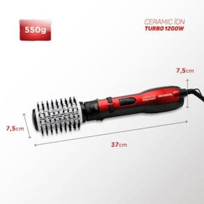 Escova Rotativa Mondial Ceramic Íon Turbo ER-09 - Vermelho Vermelho / 110