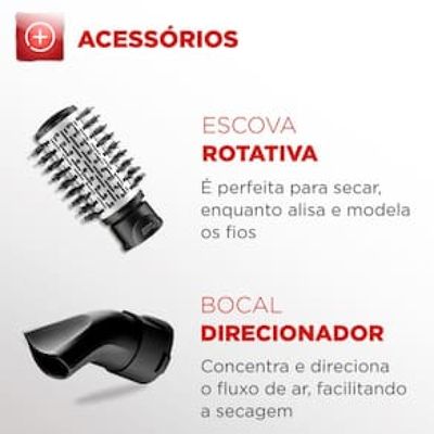 Escova Rotativa Mondial Ceramic Íon Turbo ER-09 - Vermelho Vermelho / 110