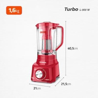Liquidificador Mondial Turbo L900 Vermelho 900W com 5 Velocidades Vermelho / 220