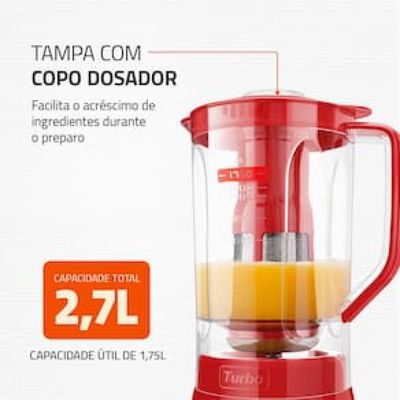 Liquidificador Mondial Turbo L900 Vermelho 900W com 5 Velocidades Vermelho / 220