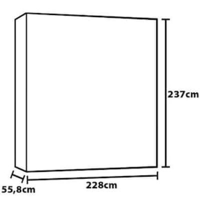 Guarda-Roupa Casal Mademarques Sevilha com 228 cm de Largura, 2 Portas, 6 Gavetas, 10 Prateleiras e Espelho Branco