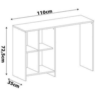 Escrivaninha Artely Matrix com 4 Nichos - 110cm de largura Branco
