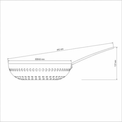 Grelha Wok Furada Tramontina Churrasco Em Alumínio Anodizado Com Cabo 26 Cm Tramontina