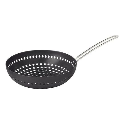 Grelha Wok Furada Tramontina Churrasco Em Alumínio Anodizado Com Cabo 26 Cm Tramontina