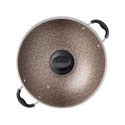 Wok Tramontina Paris Antiaderente Starflon Max Vermelho Com Tampa De Vidro 36 Cm 6,0 L Tramontina